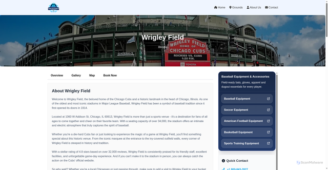 Security scan screenshot of https://wrigley-field.sportsgrounds.us.com/