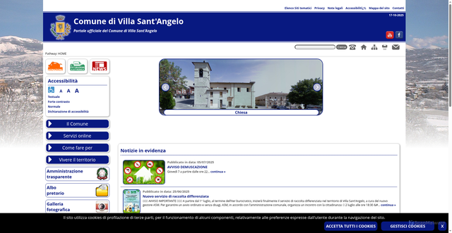 Security scan screenshot of https://comune.villasantangelo.aq.it/