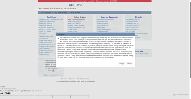 Security scan screenshot of https://gis.catawbacountync.gov