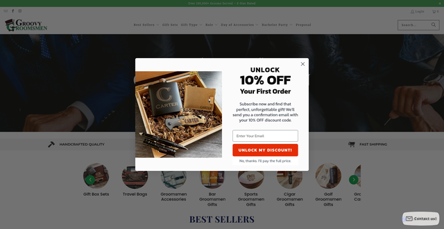 Security scan screenshot of https://groovygroomsmengifts.com