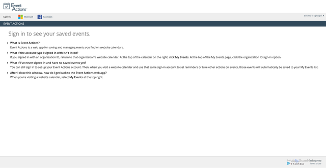 Security scan screenshot of https://eventactions.com