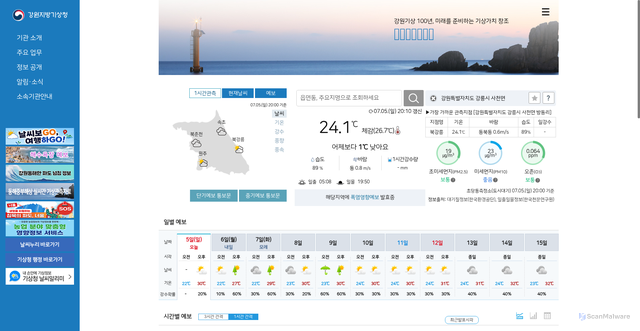 Security scan screenshot of https://gangwon.kma.go.kr/