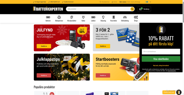 Security scan screenshot of https://www.batteriexperten.com/