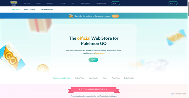 Security scan screenshot of https://store.pokemongo.com