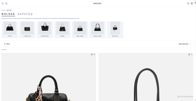 Security scan screenshot of https://arezocolection.vercel.app/