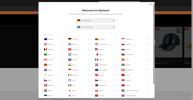 Security scan screenshot of https://hatstore.se/