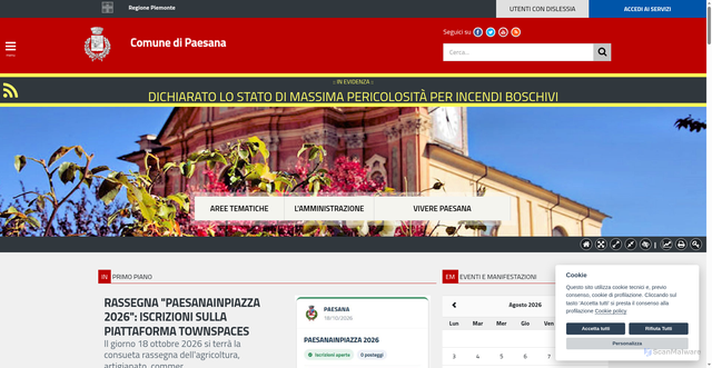 Security scan screenshot of https://www.paesana.it/?ab=4