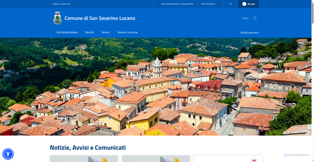 Security scan screenshot of https://www.comune.sanseverinolucano.pz.it/