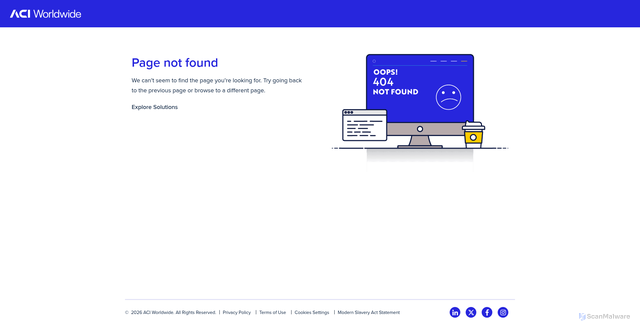 Security scan screenshot of https://content.aciworldwide.com