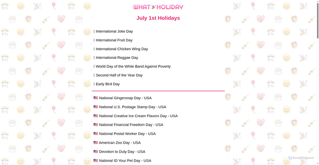 Security scan screenshot of https://what.holiday/july/1