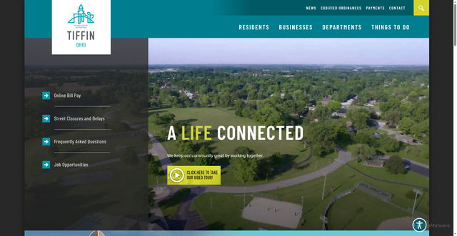 Security scan screenshot of https://www.tiffinohio.gov/