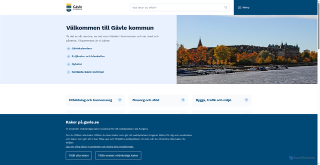 Security scan screenshot of https://www.gavle.se/