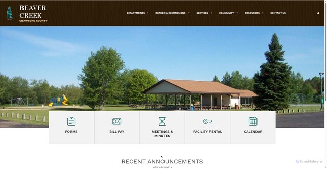 Security scan screenshot of https://beavercreektownship.com/