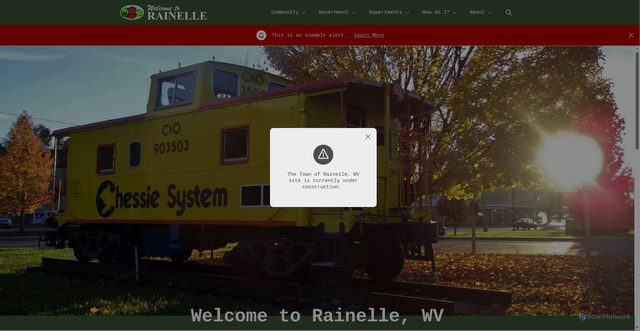 Security scan screenshot of https://townofrainellewv.gov/