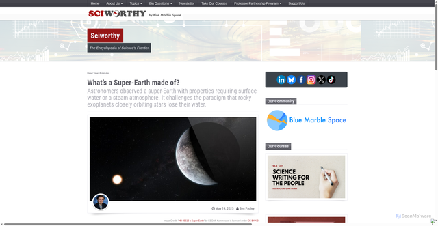 Security scan screenshot of https://www.sciworthy.com/what-does-a-super-earth-look-like/