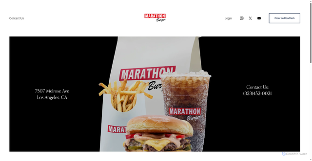 Security scan screenshot of https://www.marathonburger.com/