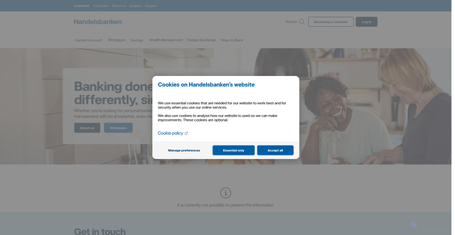 Security scan screenshot of https://handelsbanken.co.uk