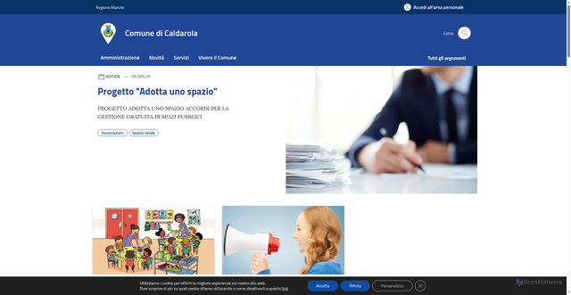 Security scan screenshot of https://www.comune.caldarola.mc.it/