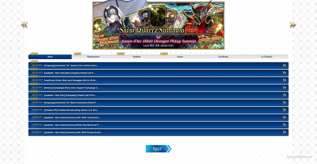 Security scan screenshot of https://webview.fate-go.us