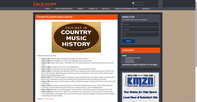 Security scan screenshot of https://kboeradio.com/this-day-in-country-music-history-1248/