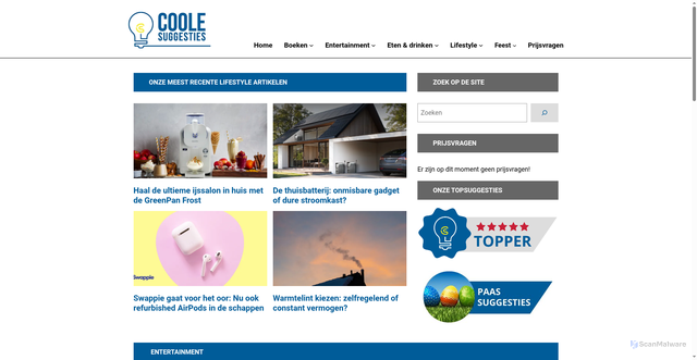 Security scan screenshot of https://coolesuggesties.nl