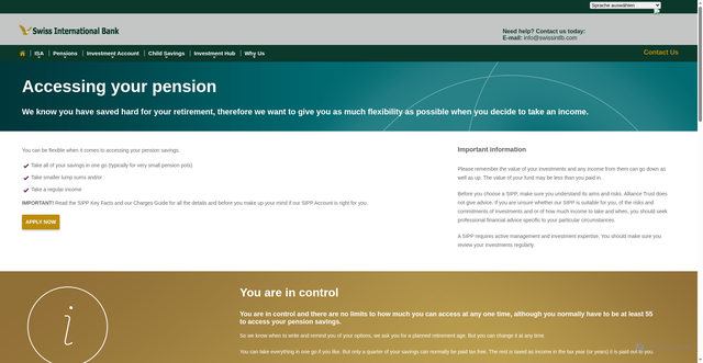 Security scan screenshot of https://ibank.swissintlb.com/pensions/accessing-your-pension