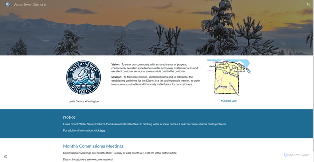 Security scan screenshot of https://www.wsd6lewiscountywa.gov/