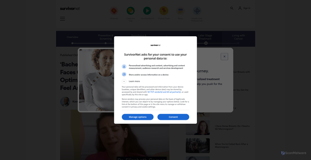 Security scan screenshot of https://www.survivornet.com/articles/bachelorette-star-katie-thurston-34-faces-cancer-scan-with-positivity-optimism-heres-why-many-patients-feel-anxious-and-what-helps/
