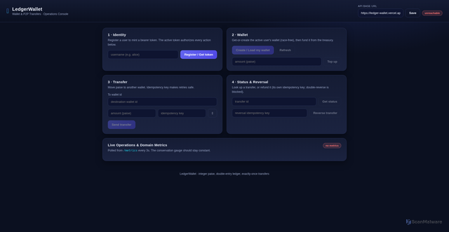 Security scan screenshot of https://ledger-wallet.vercel.app/