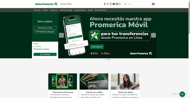 Security scan screenshot of https://promerica.fi.cr