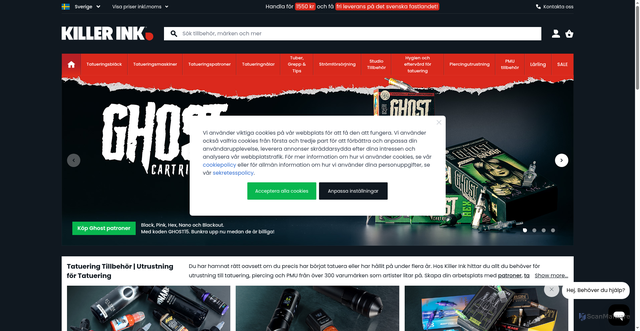 Security scan screenshot of https://killerinktattoo.se