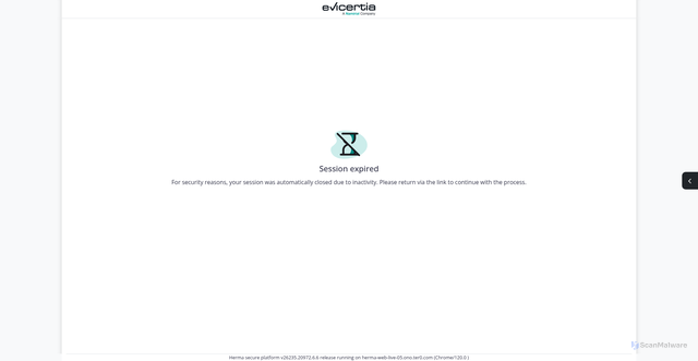 Security scan screenshot of https://evicertia.com/Public/EviSign/Delivery/01a08222-43a1-48fa-aa03-08928b670325/Landing
