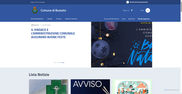 Security scan screenshot of https://comune.busseto.pr.it/