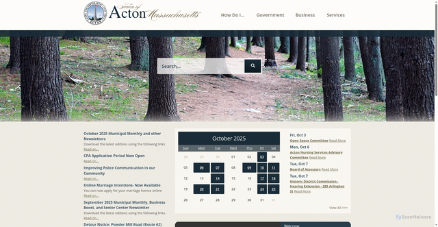 Security scan screenshot of https://acton-ma.gov/