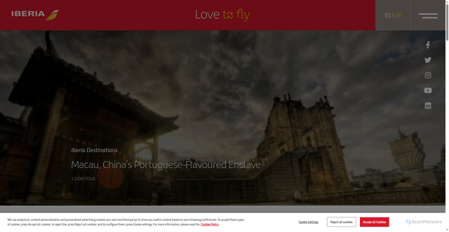 Security scan screenshot of https://love2fly.iberia.com/2018/06/13/macau-china/