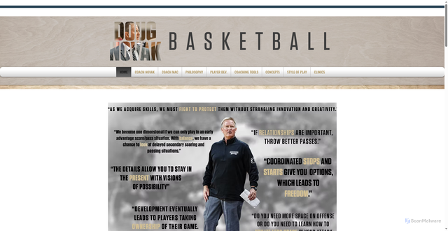 Security scan screenshot of https://www.coachdougnovak.com/