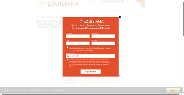 Security scan screenshot of https://www.tourlouisiana.com/louisiana-maps/baton-rouge-map