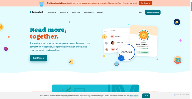 Security scan screenshot of https://beanstack.com