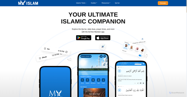 Security scan screenshot of https://myislam.org/