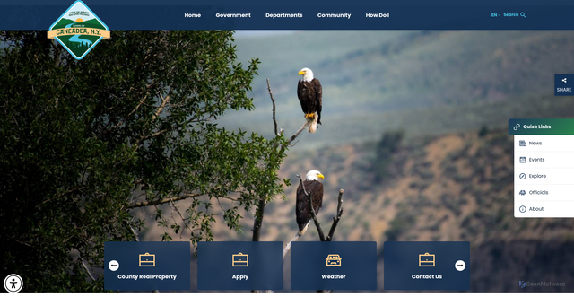 Security scan screenshot of https://caneadeatown.gov/