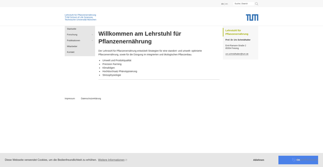 Security scan screenshot of https://pe.wzw.tum.de