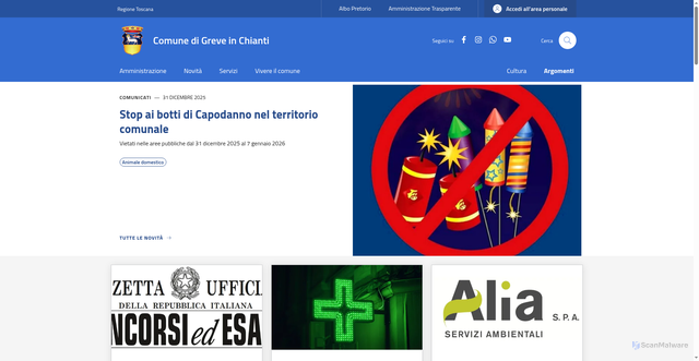 Security scan screenshot of https://www.comune.greve-in-chianti.fi.it/