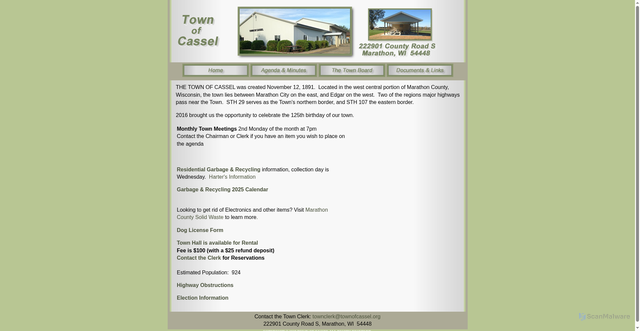 Security scan screenshot of https://townofcasselwi.gov/