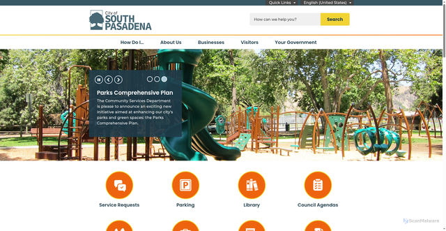 Security scan screenshot of https://www.southpasadenaca.gov/