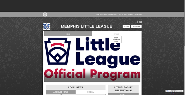 Security scan screenshot of https://www.memphislittleleague.com/