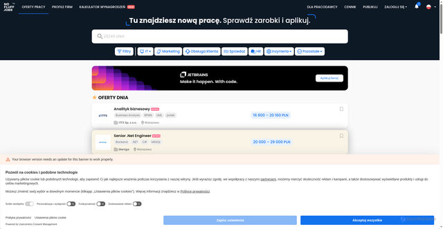 Security scan screenshot of https://nofluffjobs.com/pl