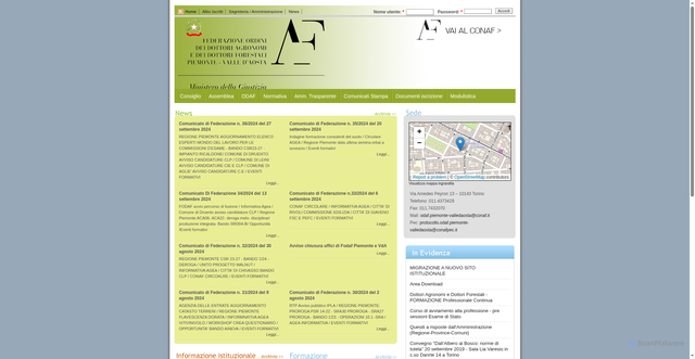 Security scan screenshot of http://fodafpiemonte-valledaosta.conaf.it/