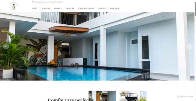 Security scan screenshot of https://cocohostel.com