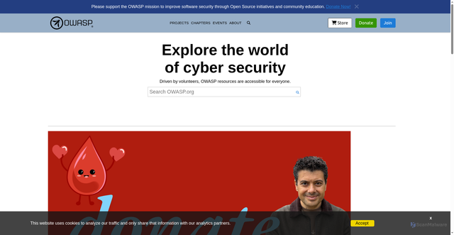 Security scan screenshot of https://owasp.org/