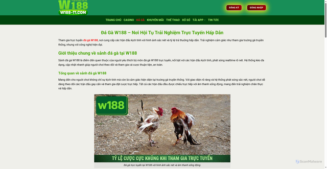 Security scan screenshot of https://w188-vn1.com/?p=111